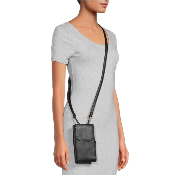 Time and Tru Women's Natalie Phone Case Cellie Wallet on a String Black - Picture 2 of 5